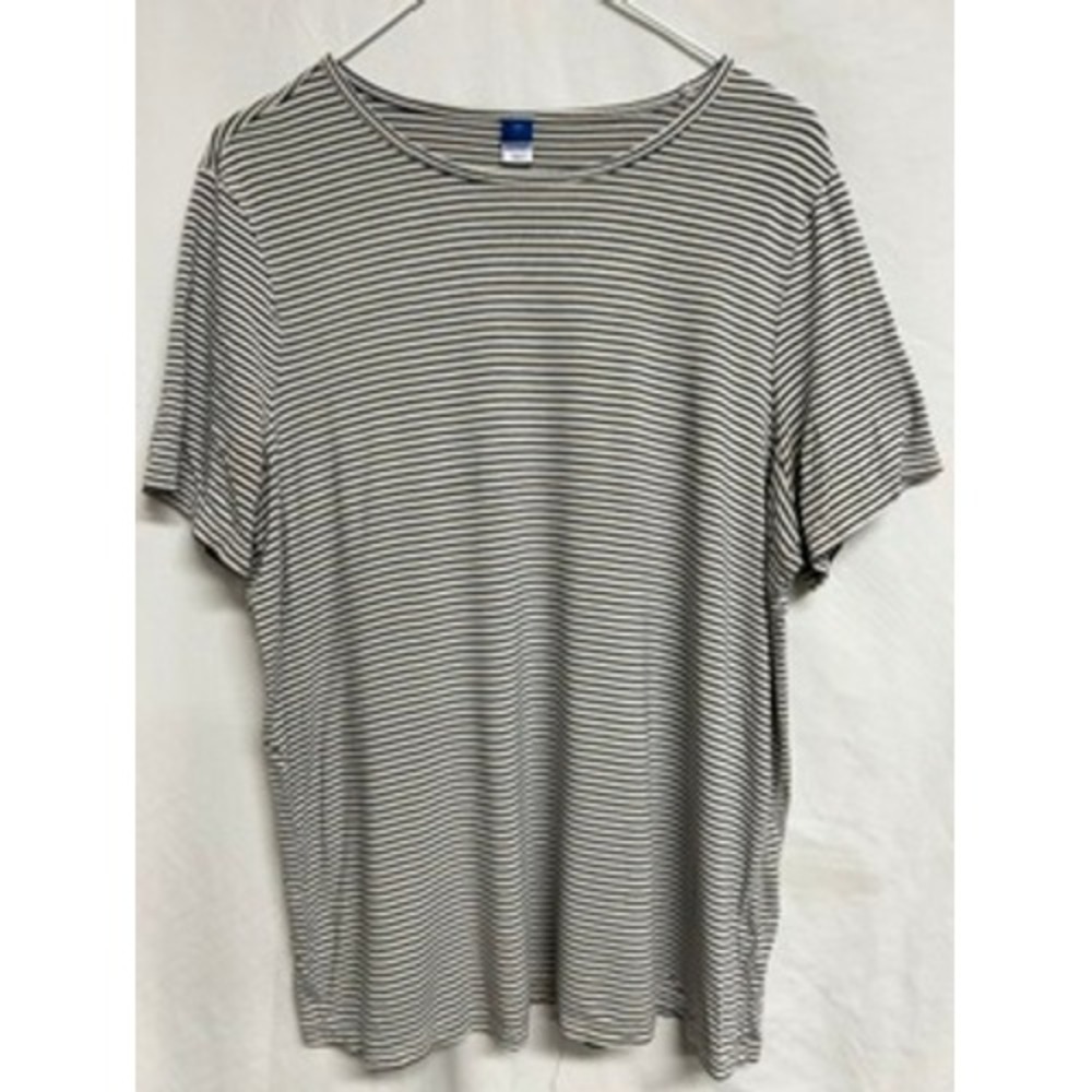 Old‎ Navy Luxe Womens L Striped Short Sleeve T-Shirt Navy Blue White Crewneck